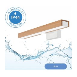 Aplică LED pentru oglindă de baie Brilagi WOODY MIRROR LED/8W/230V IP44 stejar/alb
