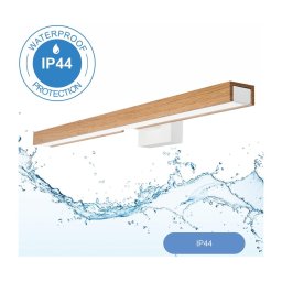 Aplică LED pentru oglindă de baie Brilagi WOODY MIRROR LED/12W/230V IP44 stejar/alb