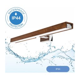 Aplică LED pentru oglindă de baie Brilagi WOODY MIRROR LED/12W/230V IP44 stejar/crom