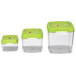 Caserole de vidat Heinner HAV-CUPS, 3 buc, capacitate 0.5 L, 1.4 L, 3 L, verde