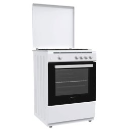 Aragaz Heinner HFSC-V60WH, pe gaz, latime 60 cm, 4 arzatoare, aprindere, alb