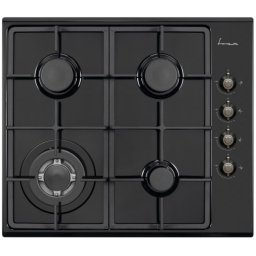 Plita pe gaz incorporabila Fram FBH-V4IWF-RBK, 4 arzatoare, wok, aprindere, gratare fonta, 59 cm, negru