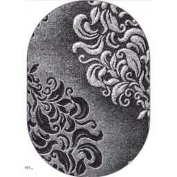 Covor Oval Model Mira 24031-619, Marime 120 x 170 cm, Gri, Inaltime Fir 6 mm, Antialergic, Polipropilena, Living, Dormitor, Sufragerie, Birou