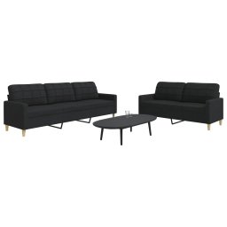 Set de canapele, 2 piese, negru, material textil GartenMobel Dekor