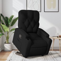 Fotoliu rabatabil cu ridicare pe verticala, negru, textil GartenMobel Dekor