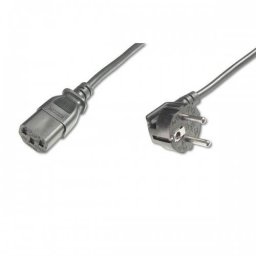 Power cord Schucko angled/IEC C13 M/F 0,75m