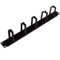 Organizator de cabluri cu inele, 1U/19", orizontal, Negru, Xcab-1801