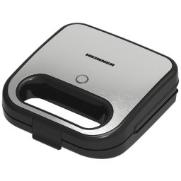 Sandwich maker Heinner SM-K750FGSL, 750 W, 2 sandwichuri, placa antiaderenta, argintiu