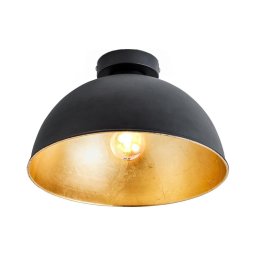 Plafonieră B.K. Licht 1322 1xE27/60W/230V negru/auriu