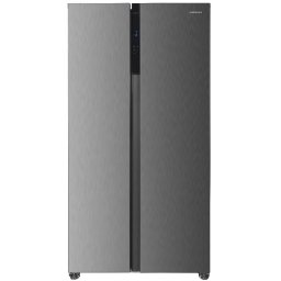Frigider side by side Heinner HSBS-HM532NFXE++, motor inverter, 532 litri, no frost, display, clasa E, inox