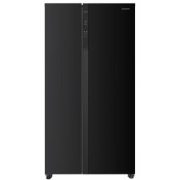 Frigider side by side Heinner HSBS-HM532NFBKE++, motor inverter, 532 litri, no frost, display, clasa E, negru
