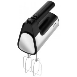 Mixer de mana Heinner HM-500BKSS, 500 W, 5 viteze+turbo, teluri si carlige din inox, negru-inox