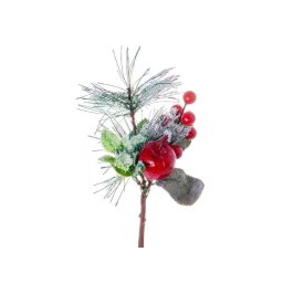 Crenguta brad aritificial+mar+bobite pentru aranjamente florale