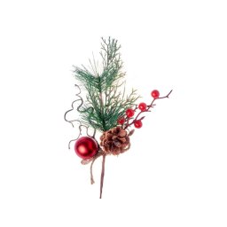 Crenguta brad artificial+glob+bobite pentru aranjamente florale