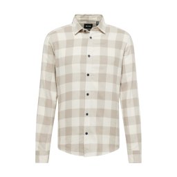 Only & Sons Cămașă 'Gudmund' gri taupe / alb lână