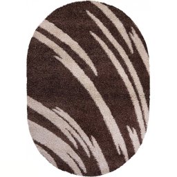 Covor Oval Model Fantasy 12501-98, Marime 200 x 300 cm, Crem, Maro, Inaltime Fir 30 mm, Antialergic, Polipropilena, Living, Dormitor, Sufragerie, Birou