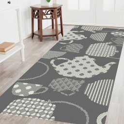 Covor Bucatarie Tip Iuta, Model Flex 19056-811, Marime 67 x 180 cm, Gri, Antiderapant, Antialergic, Polipropilena, Terasa, Balcon, Sufragerie