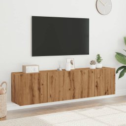 Comoda TV de perete, 2 buc. stejar artizanal, 80x30x41 cm GartenMobel Dekor