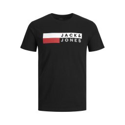 Jack & Jones Plus Tricou 'JJECorp' roșu / negru / alb