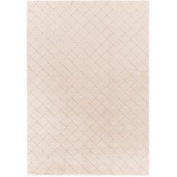 Covor Premium Belgian Model LOP Grofat 050, Marime 60 x 100 cm, Crem, Inaltime Fir 23 mm, Antiderapant, Antialergic, Poliester, Living, Dormitor, Sufragerie, Birou