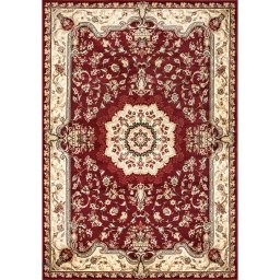 Covor Model Lotos 1520-210, Marime 100 x 200 cm, Grena, Rosu, Inaltime Fir 8 mm, Antialergic, Polipropilena, Living, Dormitor, Sufragerie, Birou