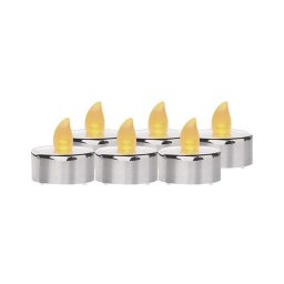 SET 6x LED decorațiune de Crăciun 6xLED/6xCR2032 crom lucios
