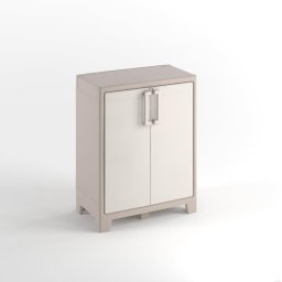 Dulap terasa exterior plastic bej/nisipiu, unelte, 2 rafturi, Keter Gulliver, 80x44x100 cm, impermeabil, rezistent UV, 2 usi, incuietoare