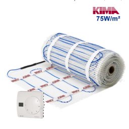 Kit covoraș încălzire electrică pardoseală KIMA-75W/m², 12m² cu termostat Matec