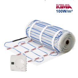 Kit covoraș încălzire electrică pardoseală KIMA-100W/m², 10m² cu termostat Matec