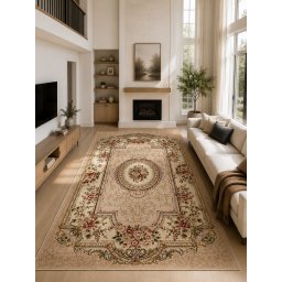 Covor Lotos 571-110, Marime 300 x 400 cm, Bej, Inaltime Fir 8 mm, Antialergic, Polipropilena, Living, Dormitor, Sufragerie, Birou