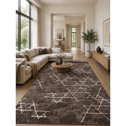 Covor Mira 24032-430, Marime 120 x 170 cm, Maro, Inaltime Fir 6 mm, Antialergic, Polipropilena, Living, Dormitor, Sufragerie, Birou
