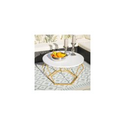 Măsuță de cafea DIAMOND 40x70 cm auriu/alb