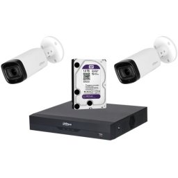 Sistem de supraveghere Dahua DH-2CEXT60M-5MP_HDD HDCVI cu HDD si 2 camere de exterior de 5MP
