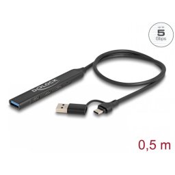 HUB USB type C/USB-A 3.2 la 3 x USB type C + 1 x USB-A, Delock 64272
