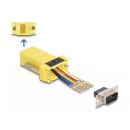 Adaptor Assembly Kit D-Sub 9 pini la RJ45 T-M Galben, Delock 67104