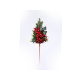 Crenguta brad artificial+con+bobite rosii pentru aranjamente florale