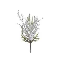 Crenguta brad artificial+bobite albe+ren pentru aranjamente florale