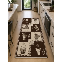 Covor Bucatarie Tip Iuta, Natura 950-91, Marime 100 x 200 cm, Maro, Antialergic, Polipropilena, Living, Terasa, Sufragerie, Birou