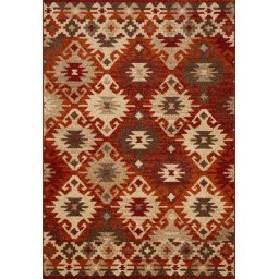 Covor Model Orlando 188, Marime 240 x 340 cm, Maro, Portocaliu, Inaltime Fir 10 mm, Antialergic, Polipropilena, Living, Dormitor, Sufragerie, Birou