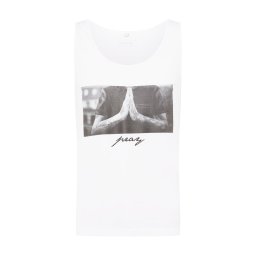 Mister Tee Tricou 'Pray' gri / gri închis / alb