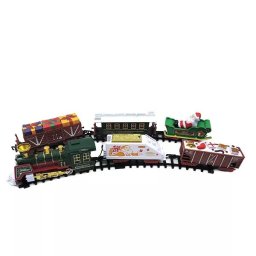 Set locomotivă cu aburi de Crăciun cu figură de Moș Crăciun - 30 piese