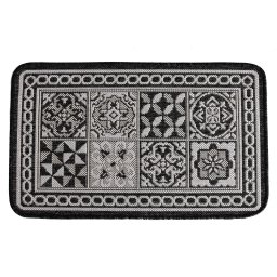 Covoras Intrare Tip Iuta, Model Flex 19632-80, Marime 50 x 80 cm, Gri, Negru, Antiderapant, Antialergic, Polipropilena