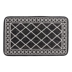 Covoras Intrare Tip Iuta, Model Flex 19640-80, Marime 50 x 80 cm, Gri, Negru, Antiderapant, Antialergic, Polipropilena