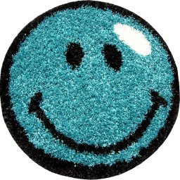 Covor Rotund Camera Copii Model Smile 12003-140, Marime 67 x 67 cm, Albastru, Inaltime Fir 30 mm, Antialergic, Polipropilena, Gradinita, Cresa, Loc de Joaca