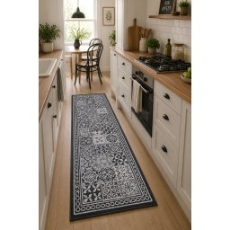 Covor Flex 19632-80, Marime 133 x 195 cm, Gri, Inaltime Fir Tesatura plata, Antialergic, Polipropilena, Bucatarie