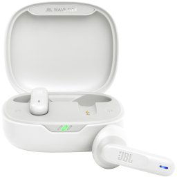 Casti audio in-ear JBL Wave Flex, True Wireless, Bluetooth, Deep Bass, Alb