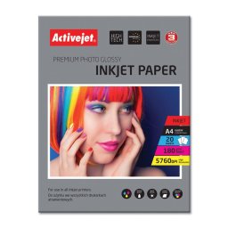 Hartie foto Activejet AP4-180G20 photo paper for ink printers; A4; 20 pcs