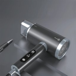 Uscator par cu ioni ElectricSun feon de par, 1875W, 3 trepte temperatura cu 2 viteze, cu senzor tactil, gri
