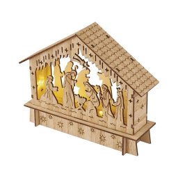 Decorațiune LED de Crăciun 6xLED/2xAA Scena Nașterii