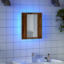 Dulap cu oglinda cu LED de baie, lemn vechi, 40x12x45 cm, lemn GartenMobel Dekor